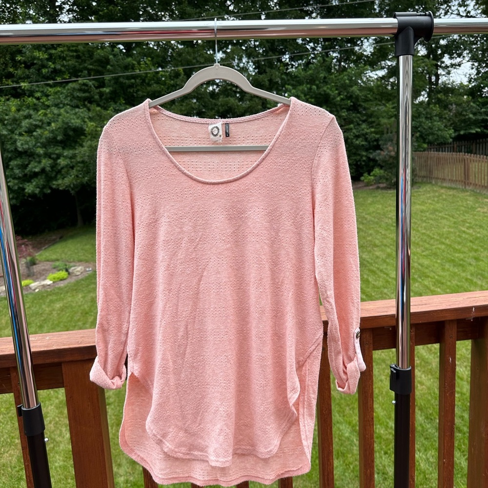 Anthropologie Light Pink Long Sleeve Top